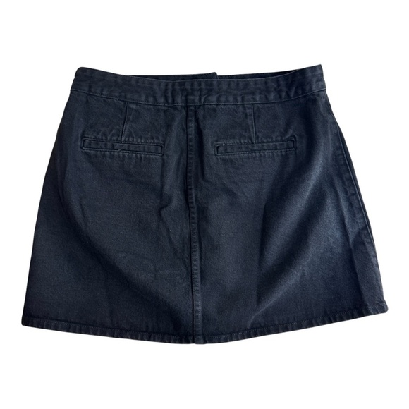 J Crew Black Dark Rinse Denim Gold Button Front Mini Skirt Womens Size 2 NEW - Picture 5 of 8